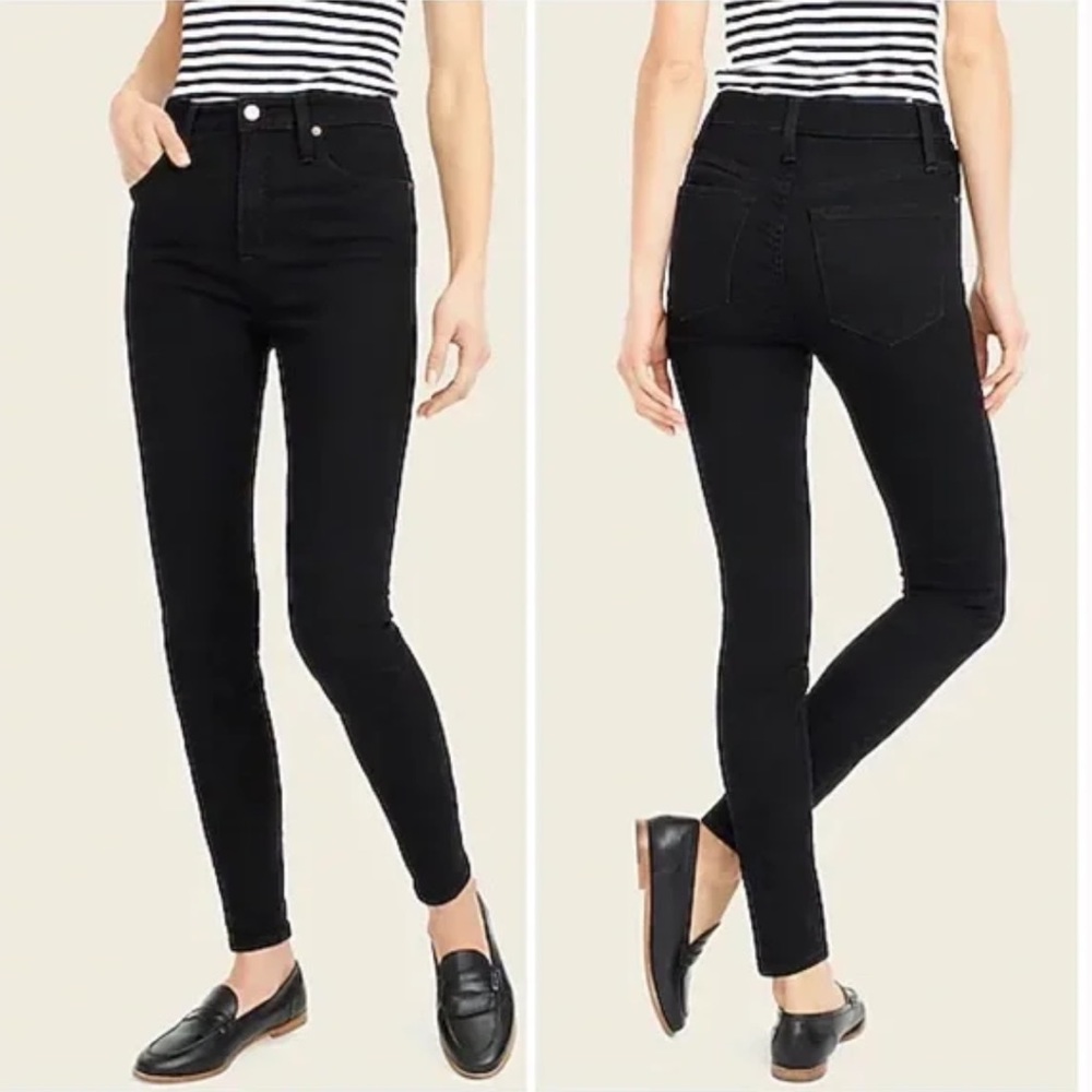 J. Crew Curvy Toothpick High Rise Skinny Jeans in True Black
